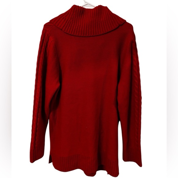 Calvin Klein Red knit cowl neck sweater sweater dress - Picture 3 of 10